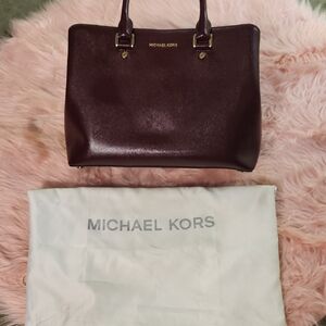 Michael Kors Burgundy Tote Bag